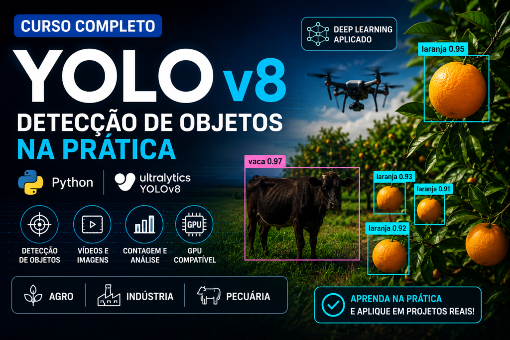 Detecção de Objetos com IA: Transformando o Campo com YOLOv8 e Python